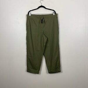 Talbots Womens 16 Capris Crop Pants 4 Pockets Drawstring Front Pull-On Plus Size